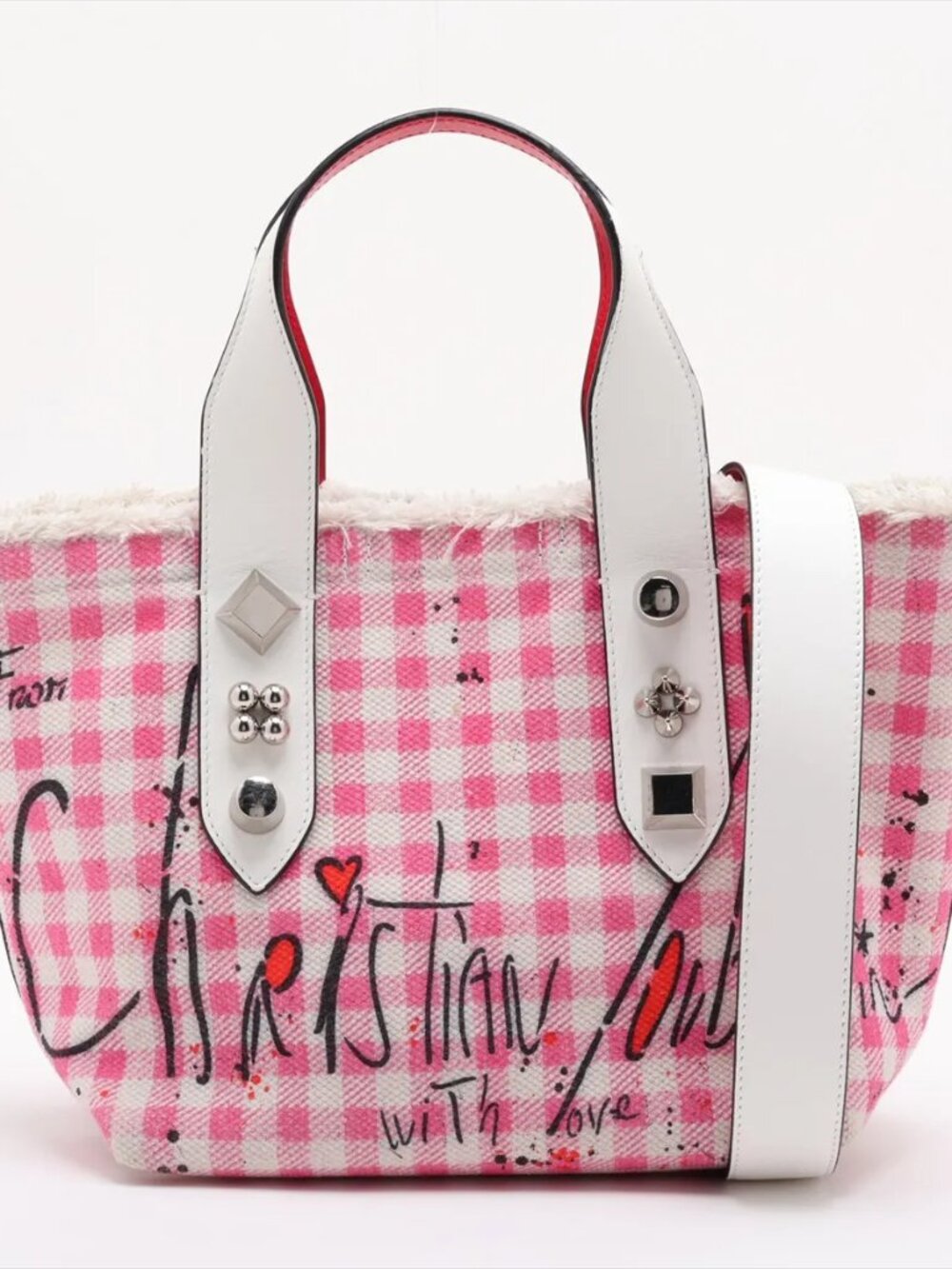 Louboutin Gingham 2 Way with Dust Bag O1 MOG